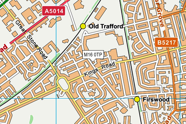 M16 0TP map - OS VectorMap District (Ordnance Survey)