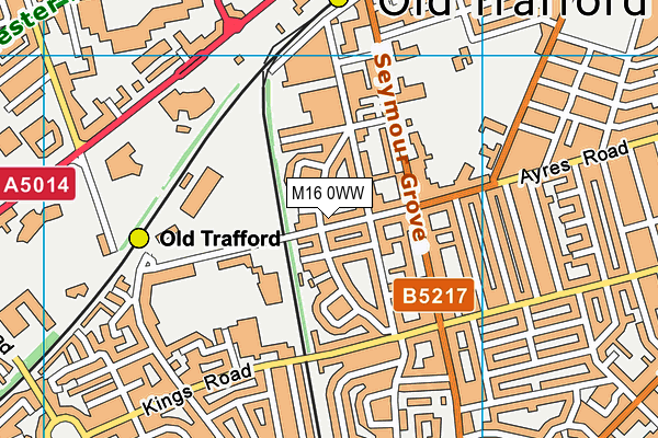 M16 0WW map - OS VectorMap District (Ordnance Survey)