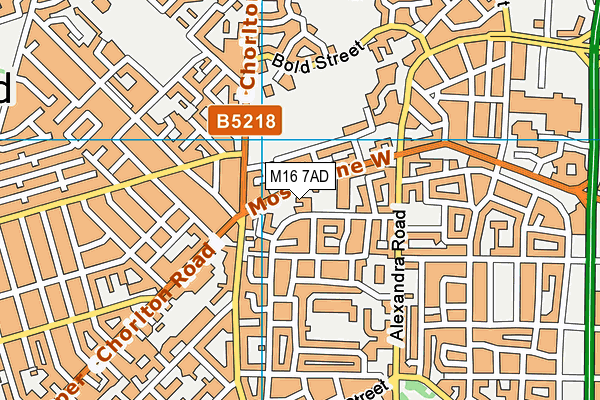 M16 7AD map - OS VectorMap District (Ordnance Survey)