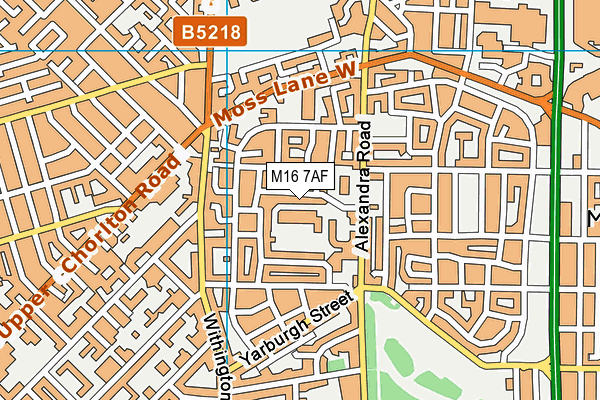 M16 7AF map - OS VectorMap District (Ordnance Survey)