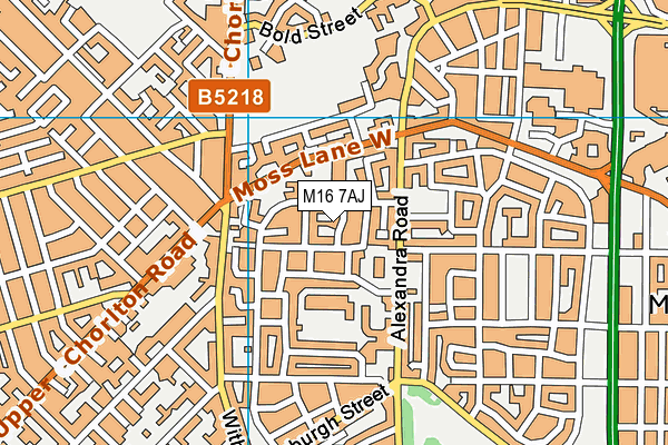 M16 7AJ map - OS VectorMap District (Ordnance Survey)