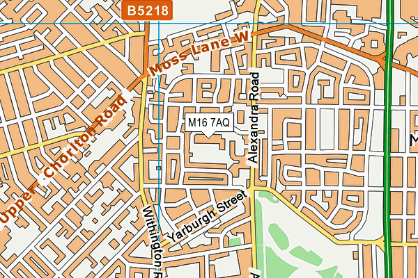 M16 7AQ map - OS VectorMap District (Ordnance Survey)