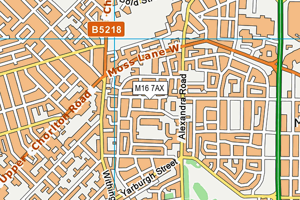 M16 7AX map - OS VectorMap District (Ordnance Survey)