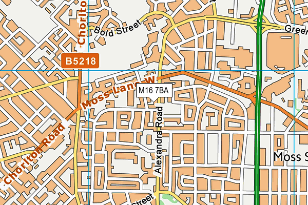 M16 7BA map - OS VectorMap District (Ordnance Survey)