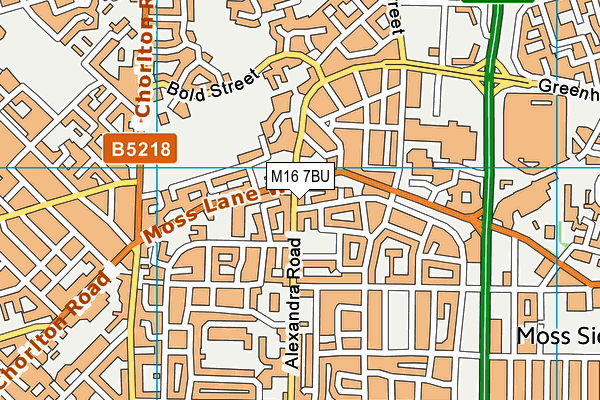 M16 7BU map - OS VectorMap District (Ordnance Survey)