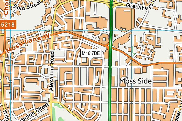 M16 7DE map - OS VectorMap District (Ordnance Survey)