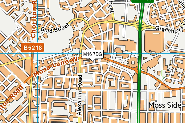 M16 7DG map - OS VectorMap District (Ordnance Survey)