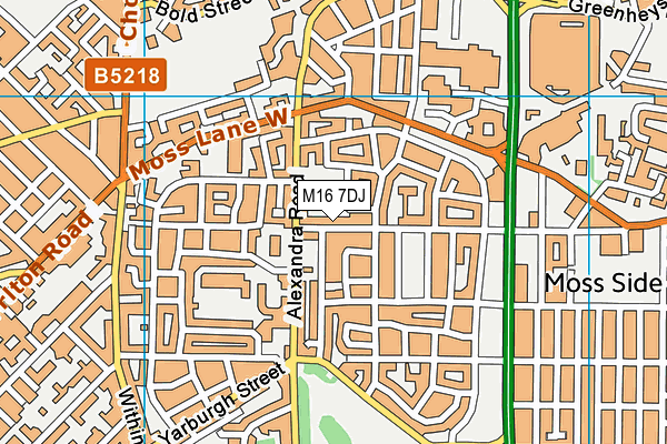 M16 7DJ map - OS VectorMap District (Ordnance Survey)