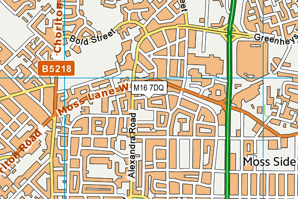 M16 7DQ map - OS VectorMap District (Ordnance Survey)