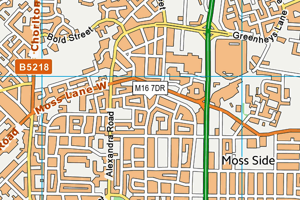 M16 7DR map - OS VectorMap District (Ordnance Survey)