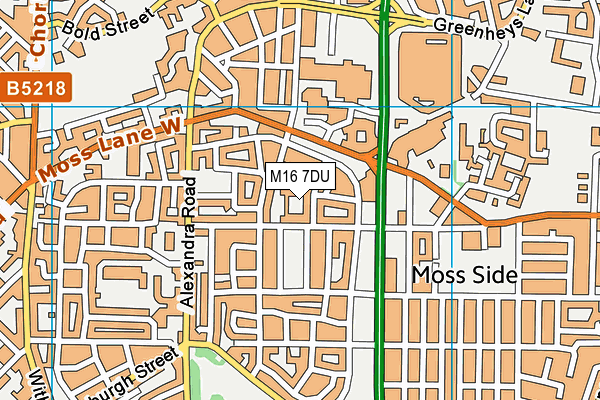 M16 7DU map - OS VectorMap District (Ordnance Survey)
