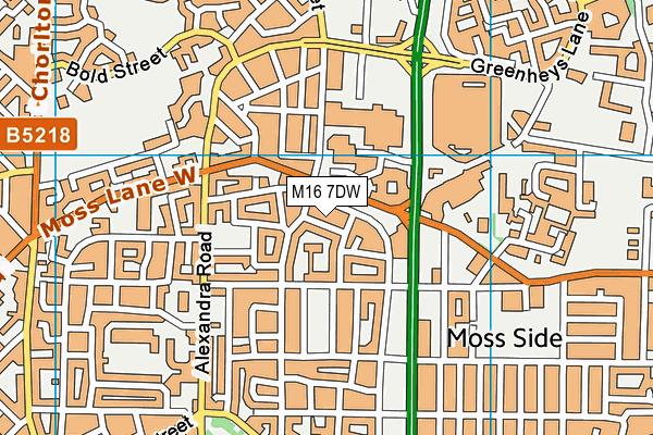 M16 7DW map - OS VectorMap District (Ordnance Survey)