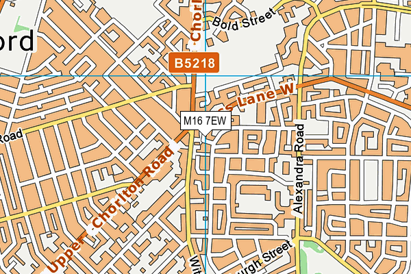 M16 7EW map - OS VectorMap District (Ordnance Survey)