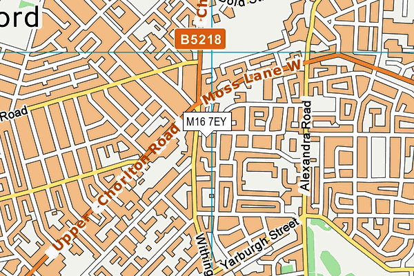 M16 7EY map - OS VectorMap District (Ordnance Survey)