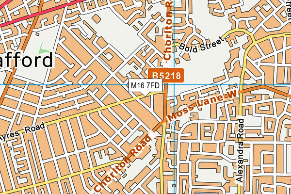 M16 7FD map - OS VectorMap District (Ordnance Survey)