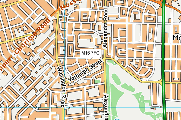 M16 7FG map - OS VectorMap District (Ordnance Survey)