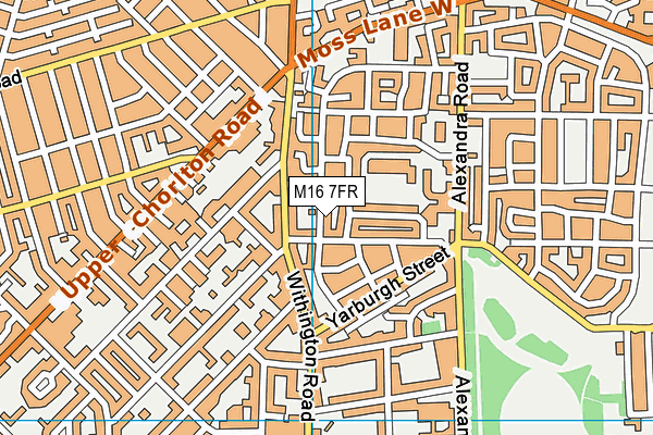 M16 7FR map - OS VectorMap District (Ordnance Survey)