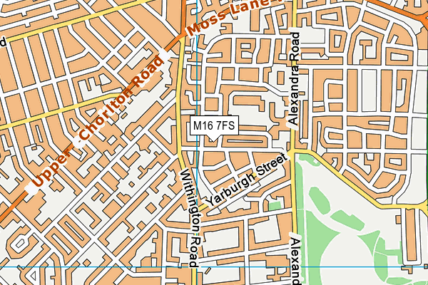 M16 7FS map - OS VectorMap District (Ordnance Survey)