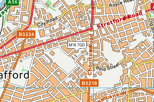 M16 7GD map - OS VectorMap District (Ordnance Survey)