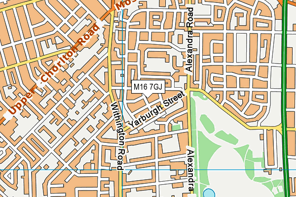 M16 7GJ map - OS VectorMap District (Ordnance Survey)