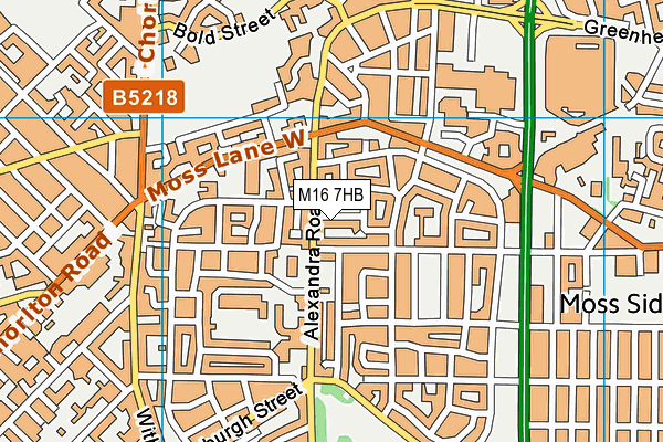 M16 7HB map - OS VectorMap District (Ordnance Survey)