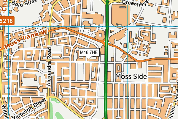 M16 7HE map - OS VectorMap District (Ordnance Survey)
