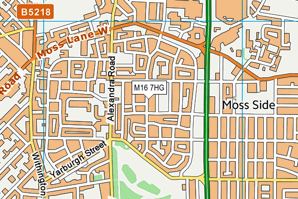 M16 7HG map - OS VectorMap District (Ordnance Survey)
