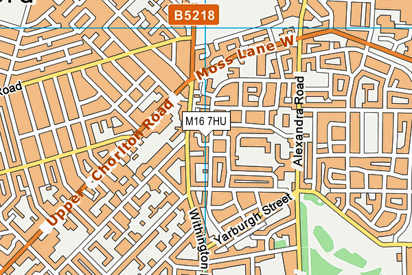 M16 7HU map - OS VectorMap District (Ordnance Survey)