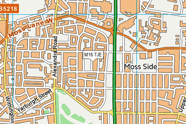 M16 7JE map - OS VectorMap District (Ordnance Survey)