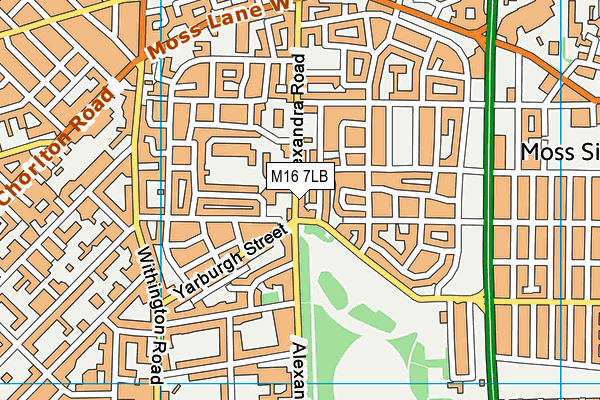 M16 7LB map - OS VectorMap District (Ordnance Survey)