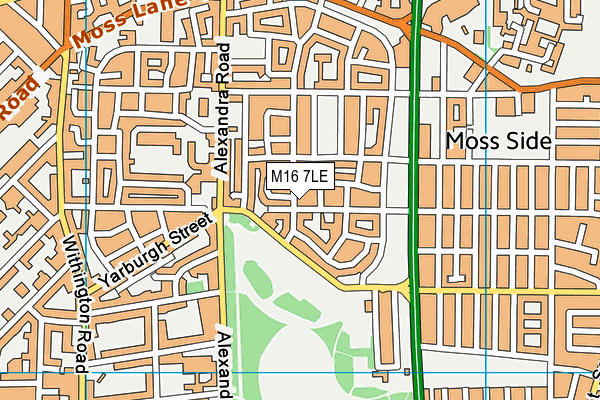 M16 7LE map - OS VectorMap District (Ordnance Survey)