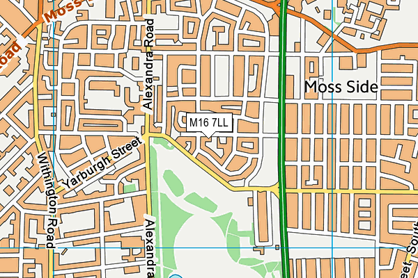 M16 7LL map - OS VectorMap District (Ordnance Survey)