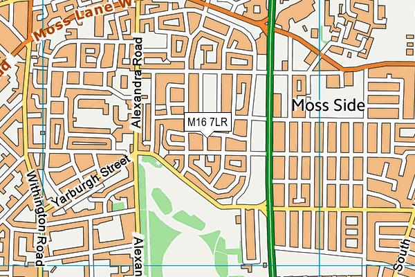 M16 7LR map - OS VectorMap District (Ordnance Survey)
