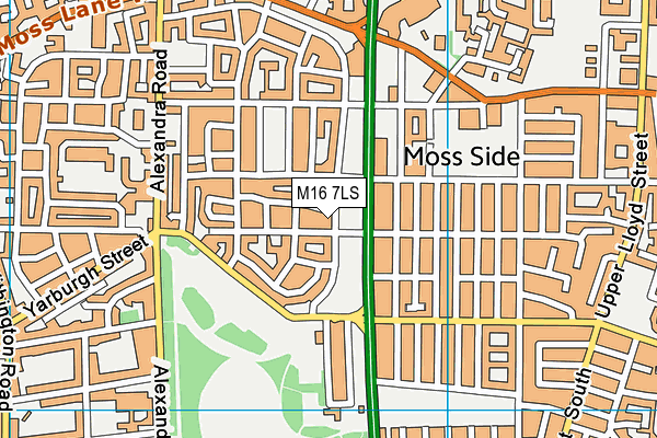 M16 7LS map - OS VectorMap District (Ordnance Survey)