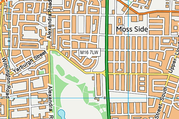 M16 7LW map - OS VectorMap District (Ordnance Survey)
