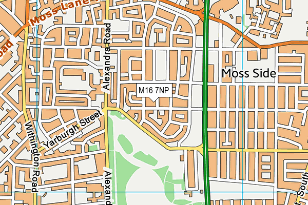 M16 7NP map - OS VectorMap District (Ordnance Survey)