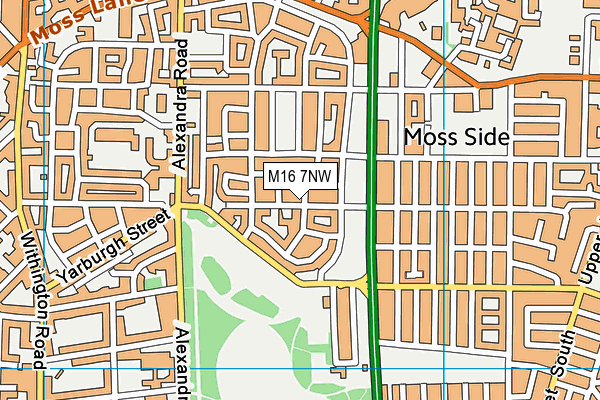 M16 7NW map - OS VectorMap District (Ordnance Survey)
