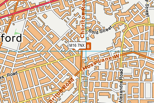 M16 7NX map - OS VectorMap District (Ordnance Survey)