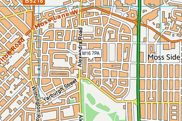 M16 7PA map - OS VectorMap District (Ordnance Survey)