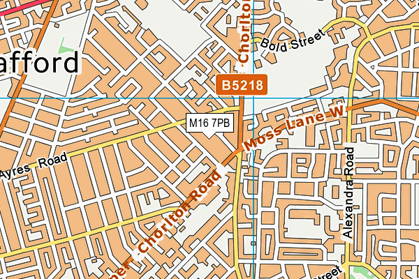 M16 7PB map - OS VectorMap District (Ordnance Survey)