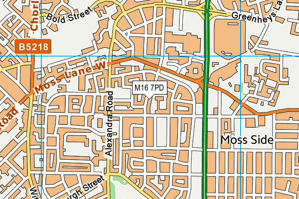 M16 7PD map - OS VectorMap District (Ordnance Survey)