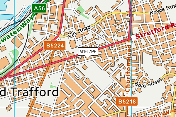 M16 7PF map - OS VectorMap District (Ordnance Survey)