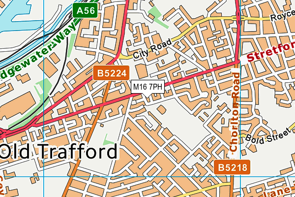 M16 7PH map - OS VectorMap District (Ordnance Survey)