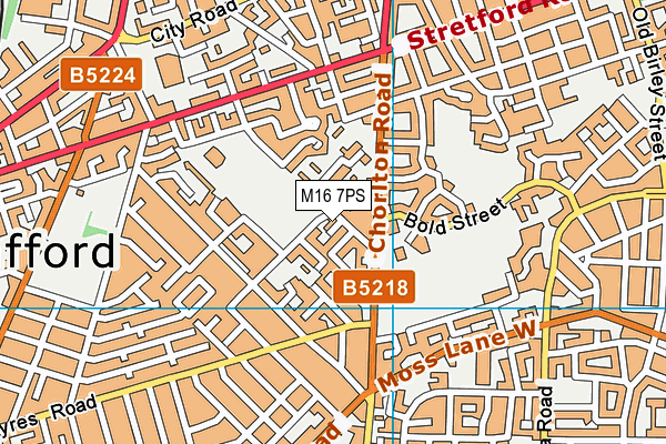 M16 7PS map - OS VectorMap District (Ordnance Survey)