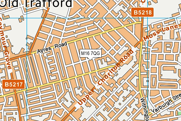 M16 7QG map - OS VectorMap District (Ordnance Survey)