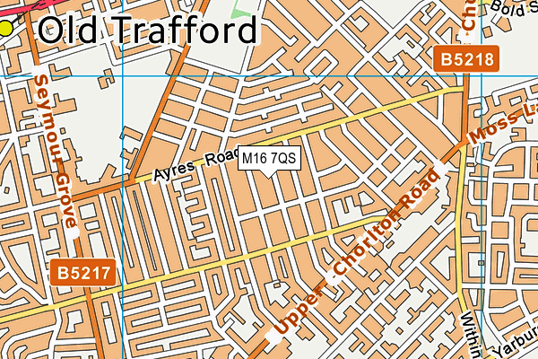 M16 7QS map - OS VectorMap District (Ordnance Survey)