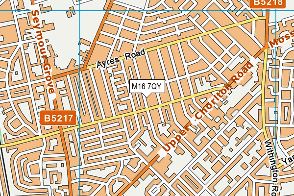 M16 7QY map - OS VectorMap District (Ordnance Survey)
