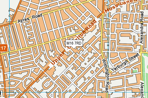 M16 7RD map - OS VectorMap District (Ordnance Survey)