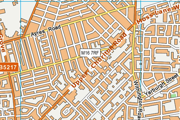 M16 7RF map - OS VectorMap District (Ordnance Survey)