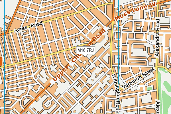 M16 7RJ map - OS VectorMap District (Ordnance Survey)